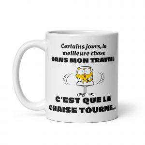 Home mug blanc brillant la chaise qui tourne